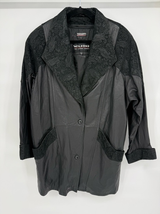 Wilson Jackets & Blazers - Wilsons Leather Jacket Suede Paisley Zip Liner Coat Goth Steam Punk Industrial
